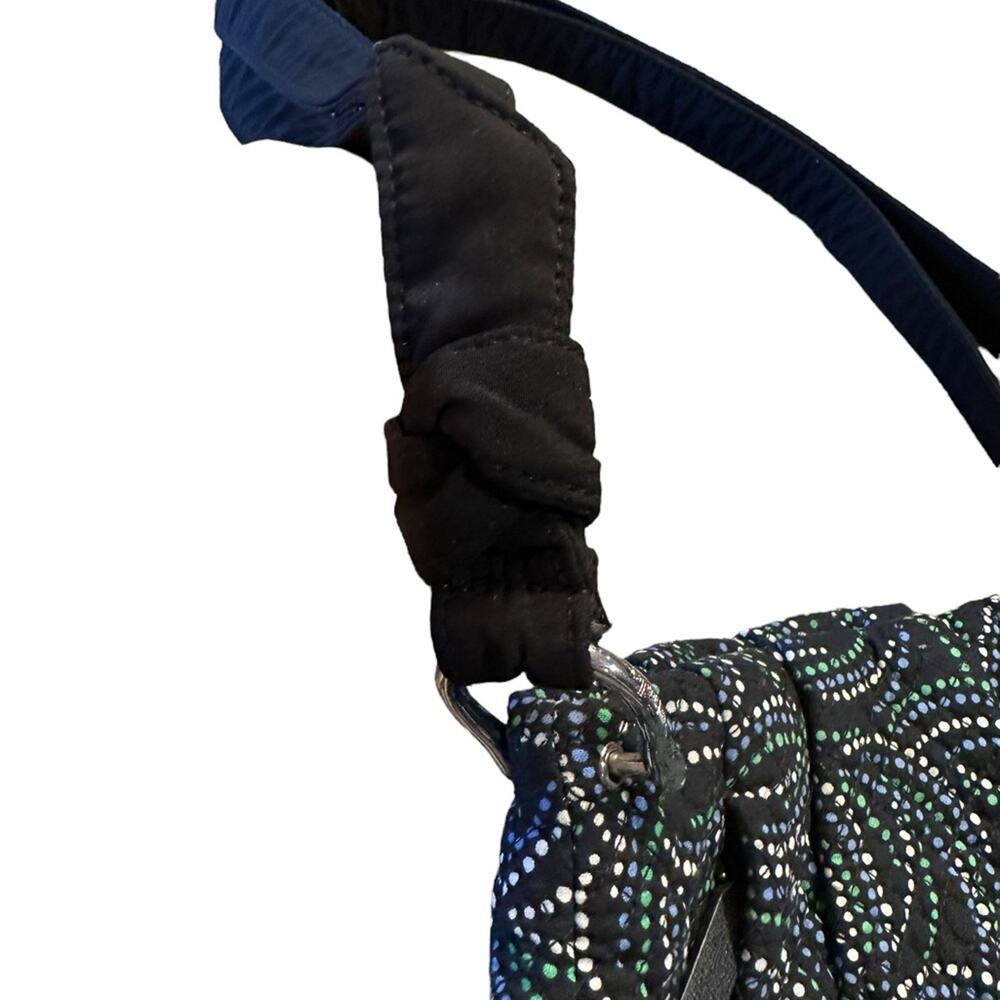 Vera Bradley Hadley Crossbody Bag with Kiev Swirls Black/Green Adjustable Strap - Picture 3 of 9